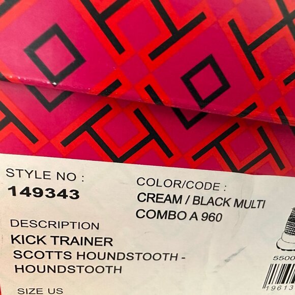 NIB $298 Tory Burch Kick Trainer in Cream/Black Multi Size 8.5 & 10.5 - Picture 5 of 5
